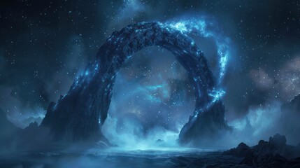 Wall Mural - Mystical Rock Archway Under a Starry Sky