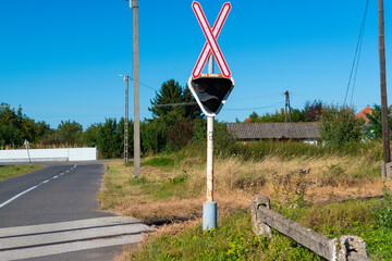 railroad crossing sign