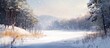 © VRVisionary - Painting of a snow covered ground in a winter landscape showcasing natural beauty and tranquility