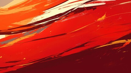 Poster - Abstract Red Wave Design Background Painting