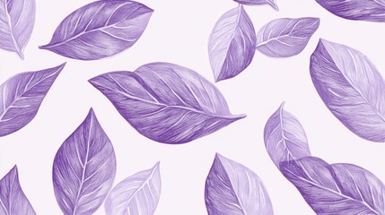 Wall Mural - Light purple vector nature pattern featuring leaves A colorful doodle style illustration ideal for children s books