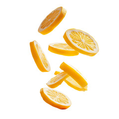 isolated fresh lemon slices on a transparent background healthy juicy citrus fruit png