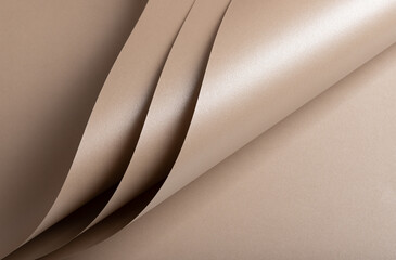 Poster - Beige texture background with elegant fold and modern layout Glossy gradient, fine reflection, and glow effect Minimalist wall design with curved overlay Rich pastel tone