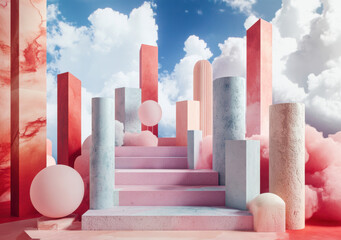 Wall Mural - Abstract Pink Sky.