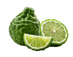 Fresh bergamot fruit with leaf isolated