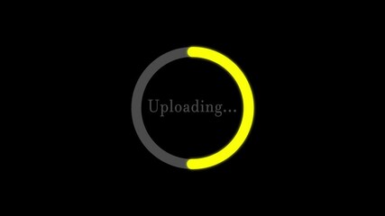 Poster - Uploading or downloading icon. Loading bar or progressing animation.