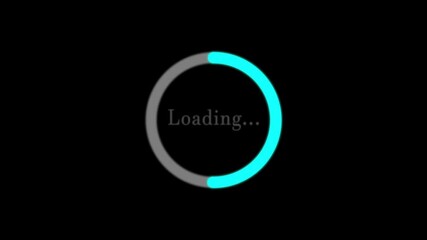Poster - Loading circle animation on black background. Loading bar, looped circle animation.