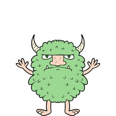 Canvas Print - cartoon grumpy monster