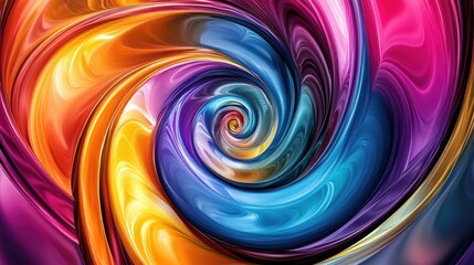Aufkleber - Vibrant multicolored abstract backdrop featuring a spiral design