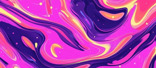 Vibrant Fuchsia Banners in Psychedelic Style