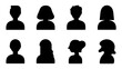 © MdJayedBin - Male and female head silhouettes avatar set. Vector illustration black person portrait head. Anonymous face profile and group icon isolated on white background