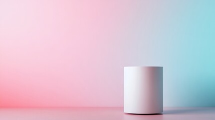 Aufkleber - White cylinder on gradient pastel background