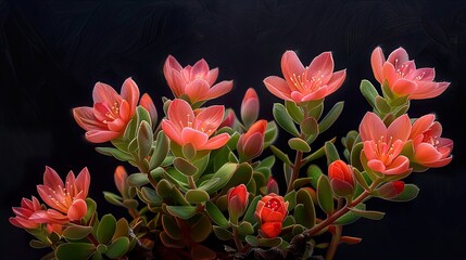 Wall Mural - Coral Flowers in Bloom: A Close-Up Photography