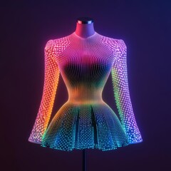 Augmented reality fashion, holographic clothing design, digital textile patterns