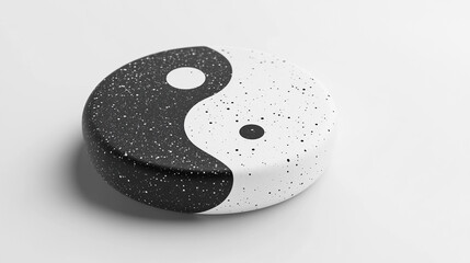 black and white yin yang symbol represents the concept of balance and harmony in duality. the curved