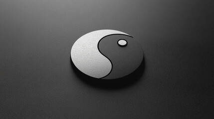 black and white yin yang symbol represents the concept of balance and harmony in duality. The curved shapes illustrate the interconnectedness of opposing forces, symbolizing unity and equilibrium