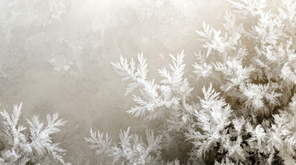 Wall Mural - background featuring the delicate, intricate frost patterns that form on glass, with crystalline shapes and soft, icy hues that evoke a sense of winter's beauty