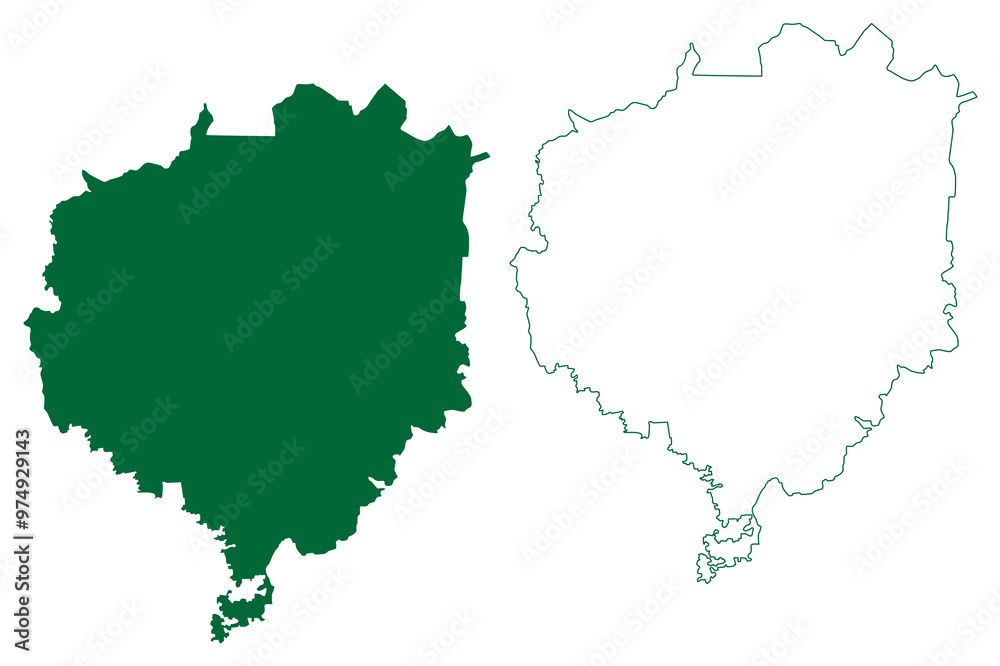 Jalpaiguri district (West Bengal State, Republic of India) map vector ...