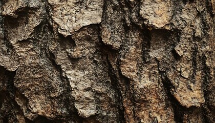 Close up Texture of Rough Tree Bark, Natural Background