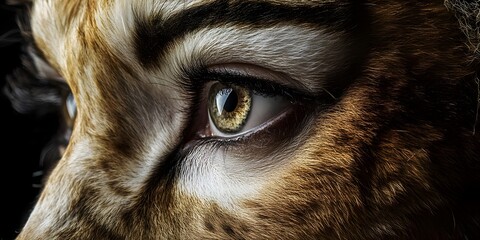 close up of an eye of a cat, ai, generated,