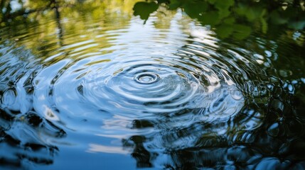 Sticker - Water Ripples and Reflections in a Pond