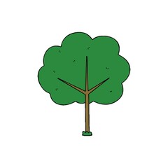 Sticker - hand drawn quirky cartoon tree