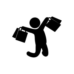 Person shopping silhouette icon