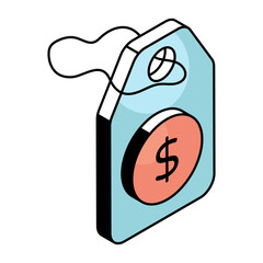 Sticker - An icon design of dollar tag