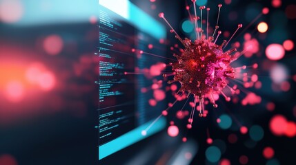 Sticker - A computer screen displaying a risk matrix, showcasing the process of identifying and evaluating threats.