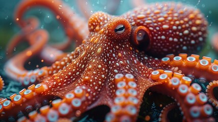 Isolated Octopus on White Background - Marine Life, Sea Creatures, Aquatic Animals