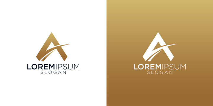 letter a simple abstract monogram logo design vector	