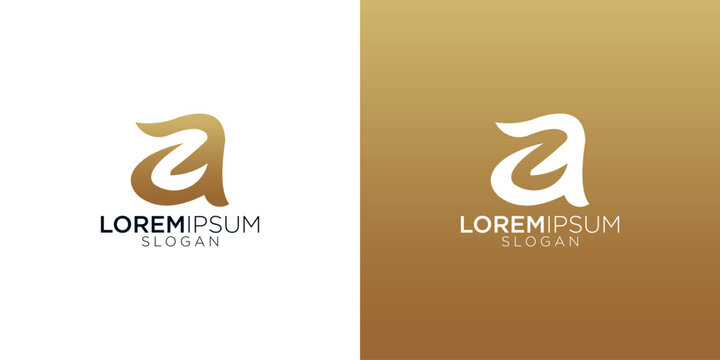 letter a simple abstract monogram logo design vector	
