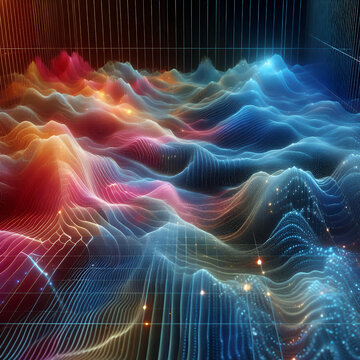 Dynamic motion light trails in a futuristic technology pattern with modern abstract high-speed movement for banners or posters