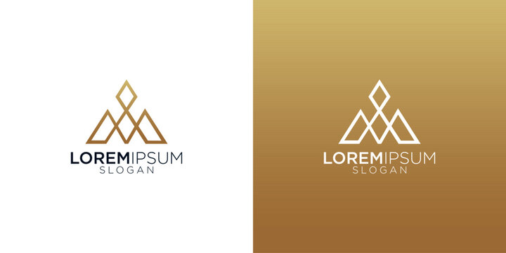 letter a simple abstract monogram logo design vector	