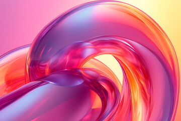 Aufkleber - Abstract glass shape. Colorful background, design illustration lines in motion