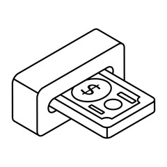 Sticker - A colored design icon of money Withdrawal 