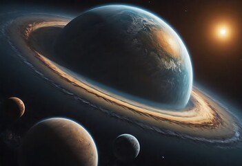 Wall Mural - a planet with a thick, swirling liquid atmosphere that flows like a slow-motion ocean, reflecting th