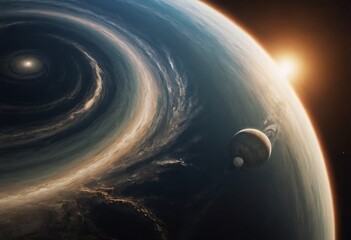 Wall Mural - a planet with a thick, swirling liquid atmosphere that flows like a slow-motion ocean, reflecting th