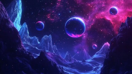 Wall Mural - Vibrant psychedelic artwork showcasing the mystique of space with cosmic colors and patterns