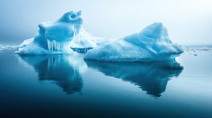 Poster - Icebergs Reflecting in Calm Water