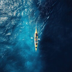 Wall Mural - boat traveling in deep sea