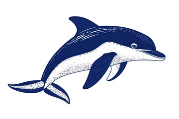 Cute cartoon whale illustration with a smiling face, perfect for children's books, educational materials, and ocean-themed decor.. Beautiful simple AI generated image