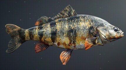 Close-up of a Colorful Fish with Detailed Scales