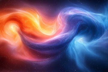 Aufkleber - A digital rendering of swirling, iridescent colors creating a mesmerizing effect. Concept of digital artistry and color manipulation.