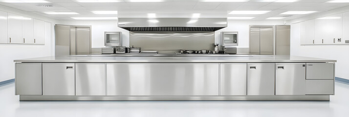 Kitchen Designed Entirely with Stainless Steel | Modern Industrial Style with Sleek and Durable Finishes