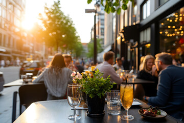 Lively Scene of People Relaxing and Enjoying Drinks | Social Gathering with Friends in a Vibrant Atmosphere