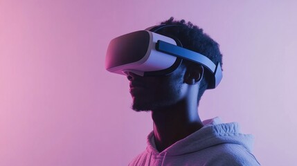 Canvas Print - Man in Virtual Reality Headset