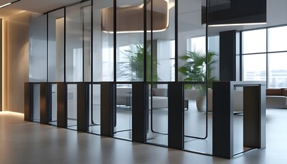 Wall Mural - Sleek Modern Screen Divider for Service Desks Enhanced by Generative AI Design