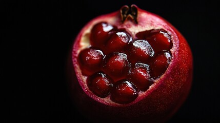 Sticker -   A close-up of a pomegranate with ice on the inside