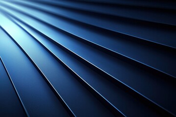 Poster - Blue background with elegant diagonal stripes creating a modern abstract lines pattern design